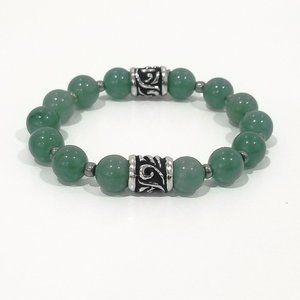 Feel Good™ - 8” Elastic Green Jade Fortunato Bracelet